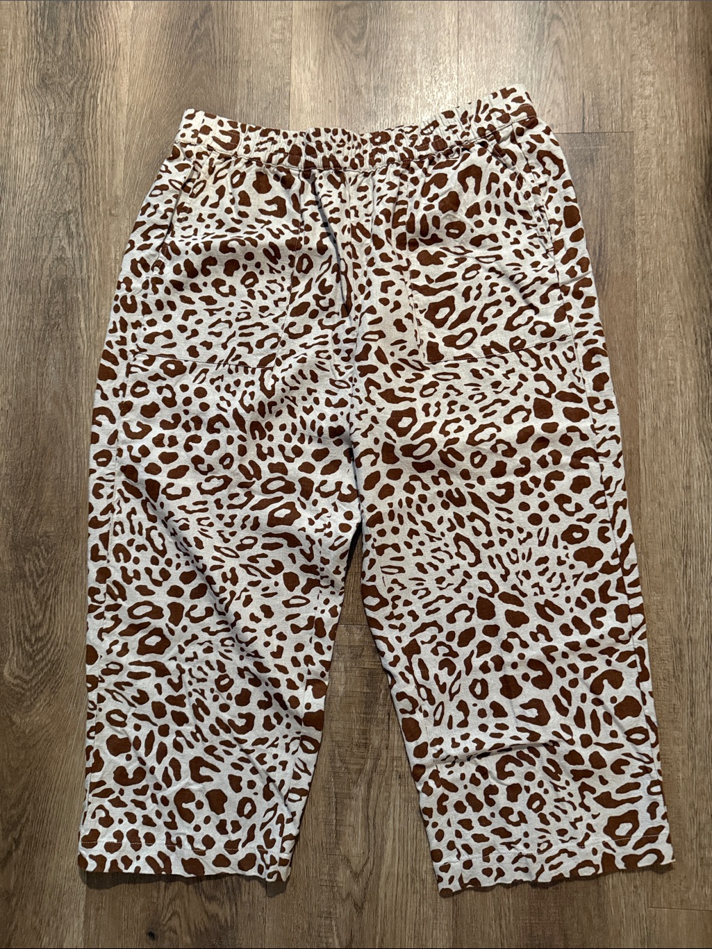 Susan Graver Pure Animal Printlinen Blend Women's Pants Sz Medium
